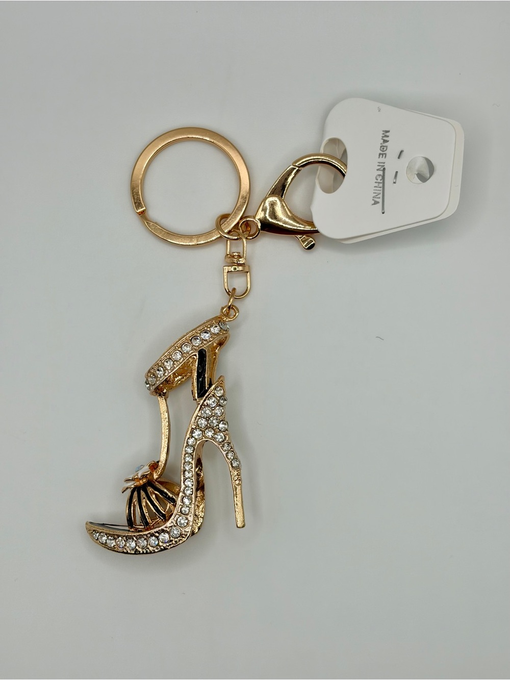 Stylish Gold Crystal High Heel Keychain/Bag Charm